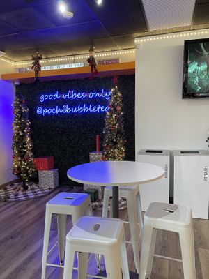 cute interior with seating   at Pochi Bubble Tea Cafe in Lynnwood