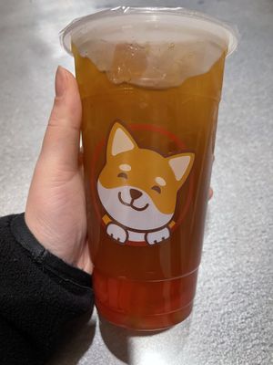 mango green tea with strawberry jelly   at Pochi Bubble Tea Cafe in Lynnwood