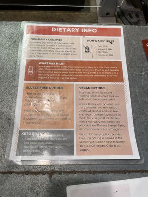 new info with explicit vegan explanation   at Pochi Bubble Tea Cafe in Lynnwood
