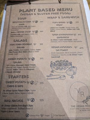 First page of vegan food offers at Quyu's Taproom in Jaipur