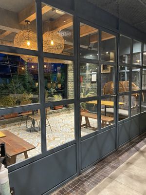 Inside patio   at Quyu's Taproom in Jaipur