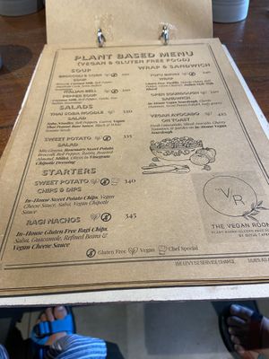 Dedicated vegan menu page  at Quyu's Taproom in Jaipur
