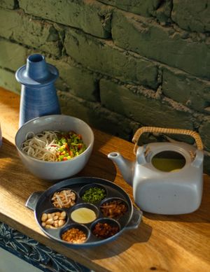 Khowsuey (Vegan & Gluten-Free) Made with Coconut milk  at Quyu's Taproom in Jaipur