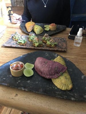 Empanadas and patacones   at Salvajes in Cusco