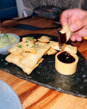 Tofu rolls with Guacamole and sauce  at Salvajes in Cusco