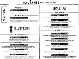 English menu as of April 2022, page 2  at Salvajes in Cusco