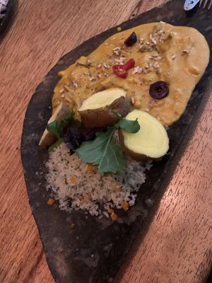 Aji de Gallina with mushrooms  at Salvajes in Cusco