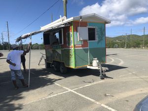 Sunday afternoons in the lot near the playground across from the beach in Frederiksted   at Lisa's in St Croix