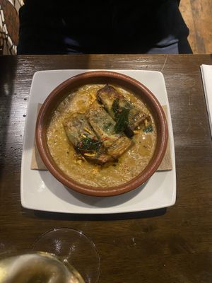 Rolled Daal with aubergine   at Cafe Roya in Beeston