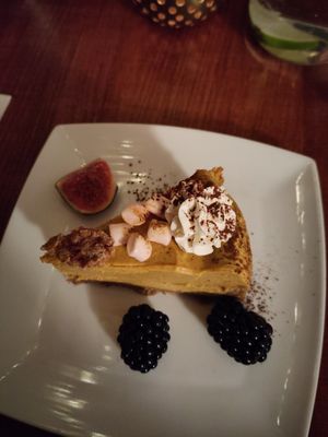 Pumpkin cheesecake at Cafe Roya in Beeston