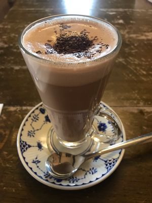 Hot chocolate (vegan)  at Cafe Roya in Beeston