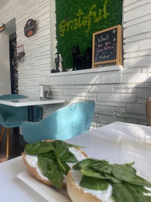 Decor + bagel  at Grateful Juice Bar in Fort Lauderdale