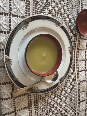 Cream of broccoli soup    at haha vegan Ryokan in Beechworth