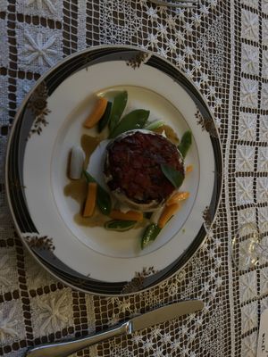 Baked stuffed mushroom   at haha vegan Ryokan in Beechworth