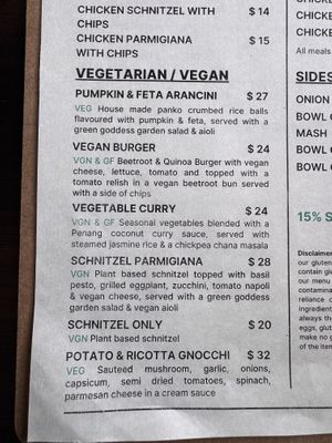 Vegan and veg  at Austral Hotel  in Korumburra