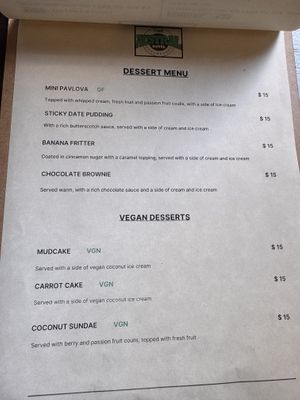 Even vegan options for dessert!!!  at Austral Hotel  in Korumburra