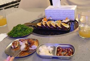 the picture is not good, but the food it is quite plentiflul! at Restaurante Coreano Gangnam in Sevilla