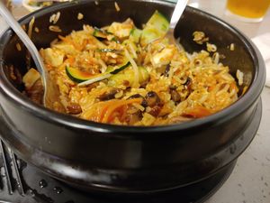 Tofu bibimbap at Restaurante Coreano Gangnam in Sevilla