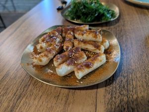 Fried rice cakes at Restaurante Coreano Gangnam in Sevilla