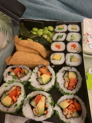 Vegan sushi set  at Wasabi in Cambridge