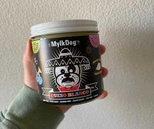 vegan queso (the best!) @ mylk dog #Veganuary at Hillcrest Farmer's Market in San Diego