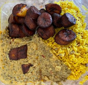 vegan combo @ flavors of east africa  #Veganuary at Hillcrest Farmer's Market in San Diego