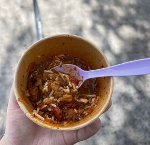 vegan jambalaya  at Hillcrest Farmer's Market in San Diego