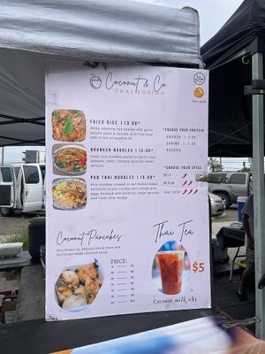 coconut & co menu (very vegan friendly)   at Hillcrest Farmer's Market in San Diego