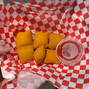 corn coxinhas  at Hillcrest Farmer's Market in San Diego