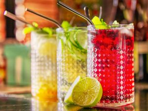 Homemade lemonades with fruits at Mamafood in Prague