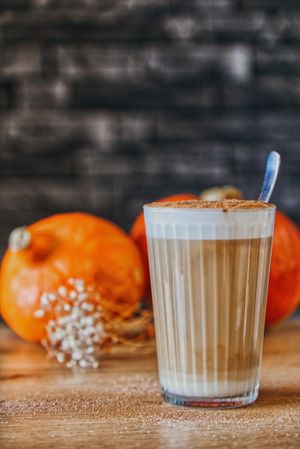 Pumpkin spice latte at Mamafood in Prague