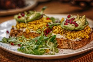 Avocado toast at Mamafood in Prague