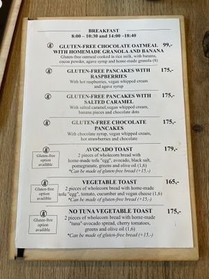 Breakfast menu  at Mamafood in Prague