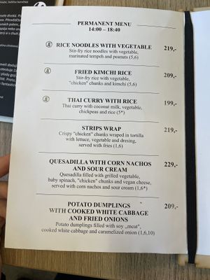 Main menu  at Mamafood in Prague