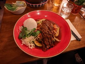 Vegan Duck, not too tasty but nice crust at Citana in Bochum