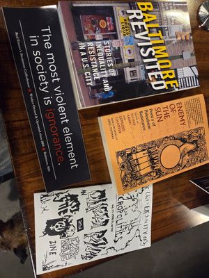 My haul at Red Emma's Bookstore Coffeehouse in Baltimore