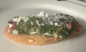 Herb cheese spread on bread  at Spirit and Abundance  in Rochester