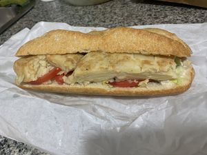 Bocadillo de tortilla de patata vegana  at Veggie Sue's in Salamanca