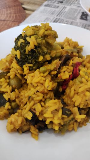 Paella vegana at Veggie Sue's in Salamanca