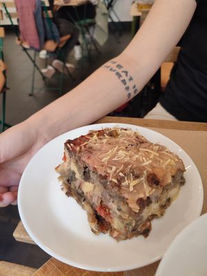 Lasagna 6€ at Veggie Sue's in Salamanca