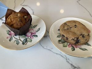 Early bird vegan muffin and Chocolate Chip Cookie  at Floressa in Cleveland