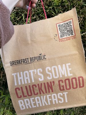 bag for takeout  #Veganuary at Breakfast Republic - Hillcrest in San Diego