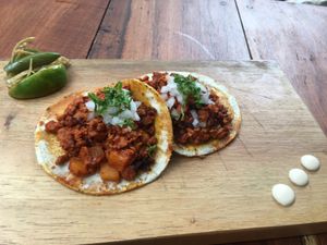Vegan tacos al pastor at La Taqueria in Tulum