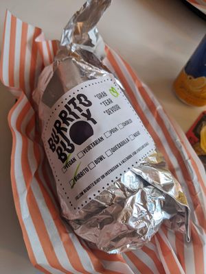 Wrapped burrito at Burrito Buoy in Folkestone