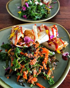 Kimchi burrito at Pancha Cafe in Hamilton