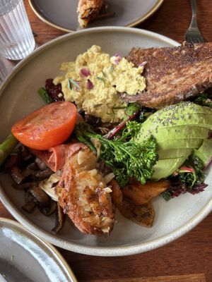 Big Breakfast - ample for two!  at Pancha Cafe in Hamilton