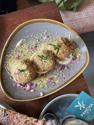 Arancini balls. Delicious!  at Pancha Cafe in Hamilton