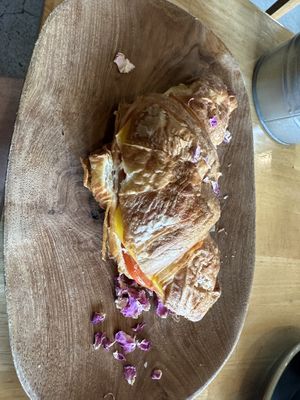 Cheese and tomato croissant   at Pancha Cafe in Hamilton