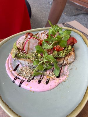 Smashed avo  at Pancha Cafe in Hamilton