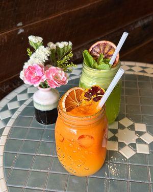 Fresh juices at Pancha Cafe in Hamilton